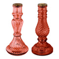 Pip Studio Glazen Kandelaar - Set van 2 - Roze