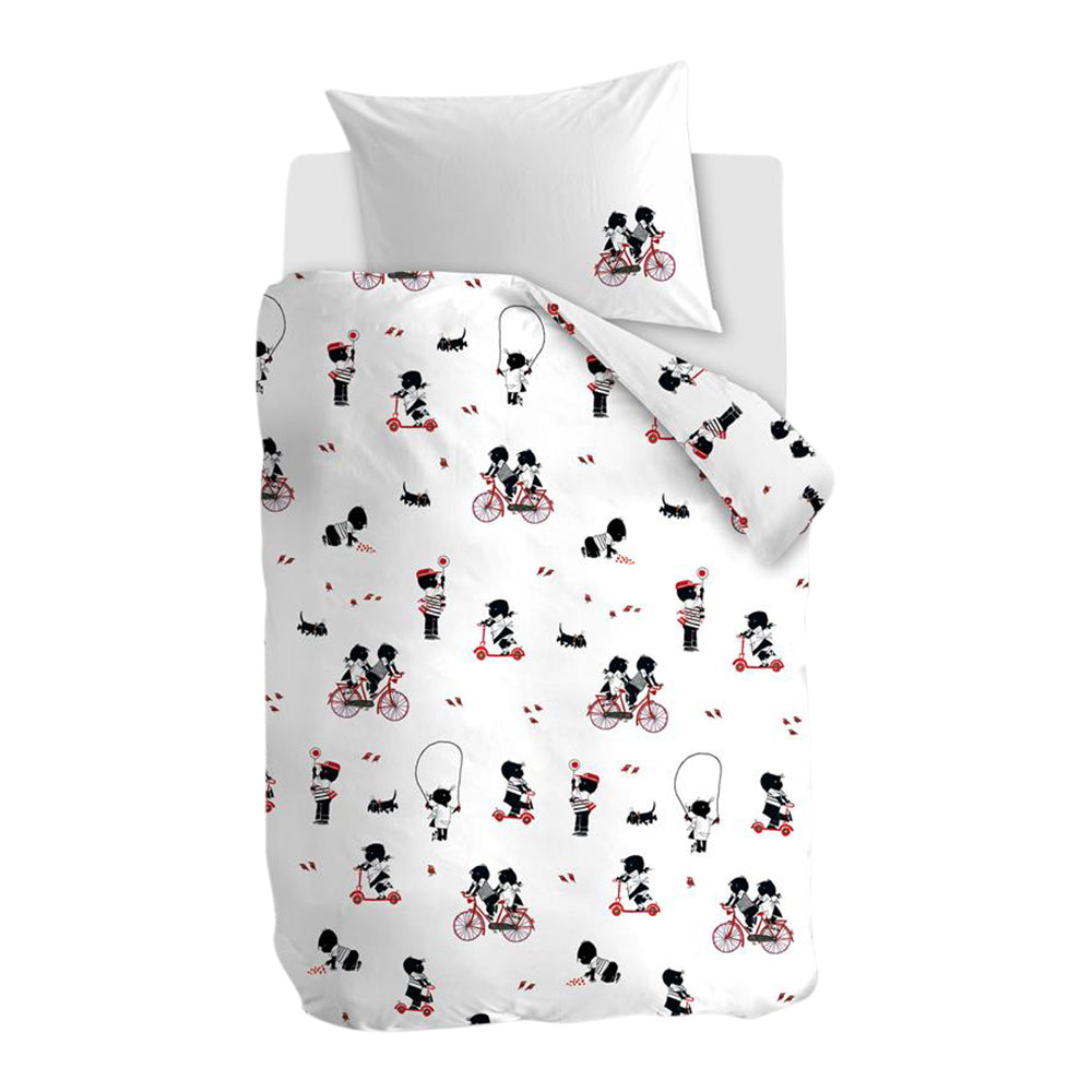 FIEP Buitenspelen Kinderdekbedovertrek 100 x 135 cm - Rood