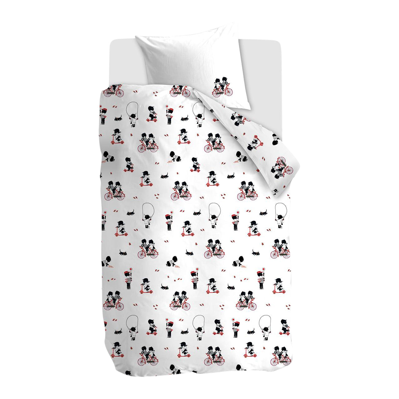 FIEP Buitenspelen Dekbedovertrek 140 x 200/220 cm - Rood