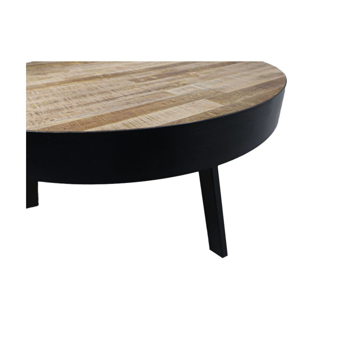 HSM Bijzettafel Montreal - ø70X35 - Naturel|zwart