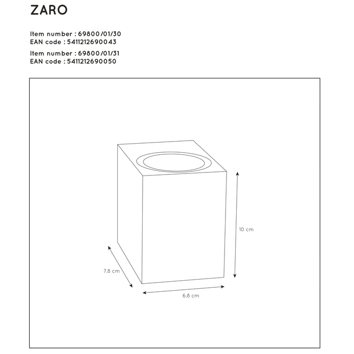 Lucide ZARO Wandspot - Zwart
