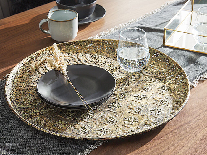 Beliani - KITNOS - Dienblad - Goud - Metaal