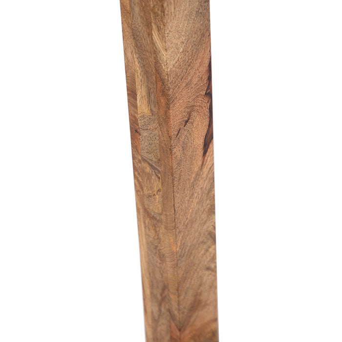 QAZQA Industriele vloerlamp donkergrijs met mango hout - Mangoes