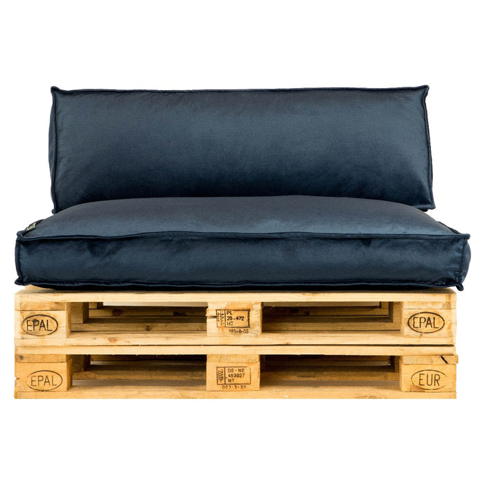 2L Home & Garden Palletkussen Velvet Donkerblauw - 120 x 80cm