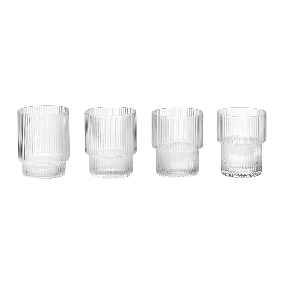 Ferm Living Ripple Drinkglazen Set van 4 - Clear