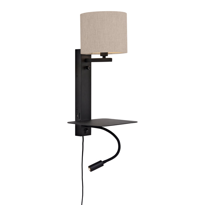it's about RoMi Florence Wandlamp met Leeslamp - Zwart / Beige