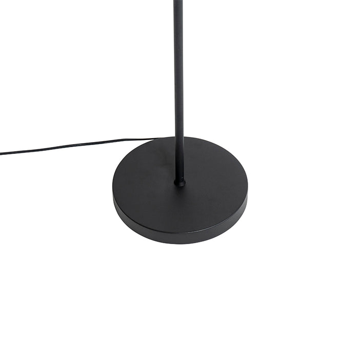 QAZQA Design vloerlamp zwart met goud 2-lichts - Stijn