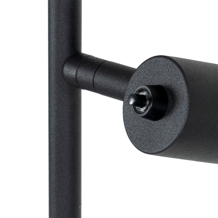 QAZQA Design vloerlamp zwart met goud 2-lichts - Stijn