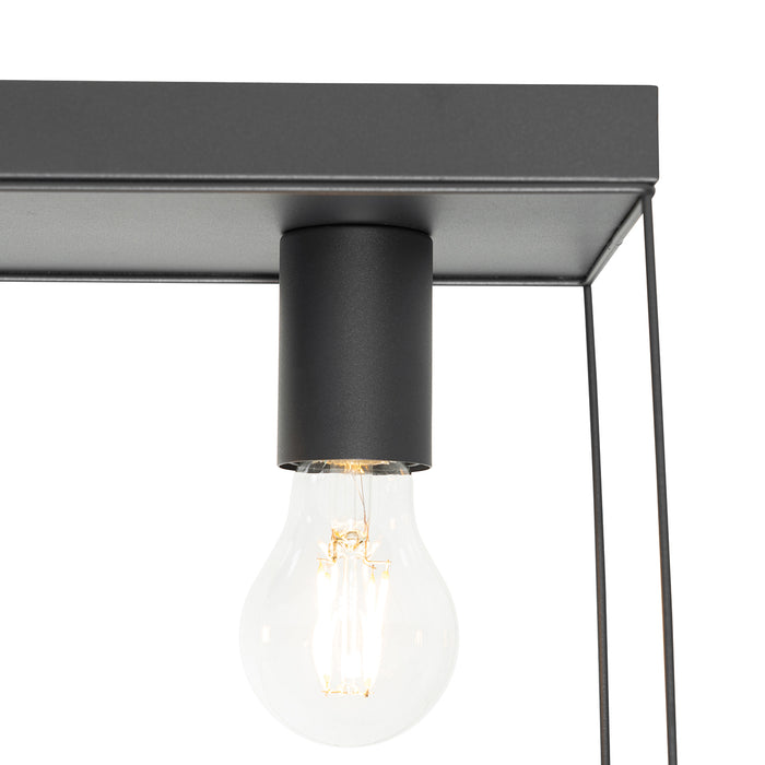 QAZQA Minimalistische plafondlamp zwart 2-lichts - Kodi