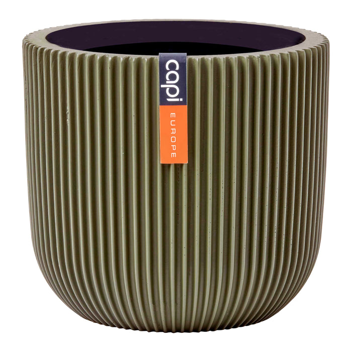 Capi Europe Groove Bloempot - Ø 23 cm - Olijfgroen