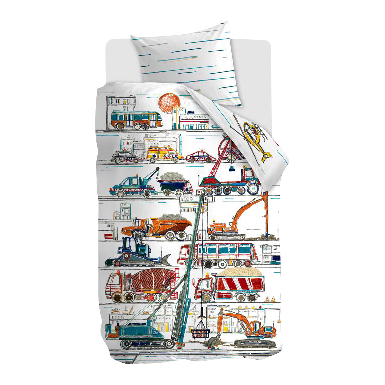 HANNEKEJAG Kids Under Construction Dekbedovertrek 140 x 200/220 cm - Multicolor