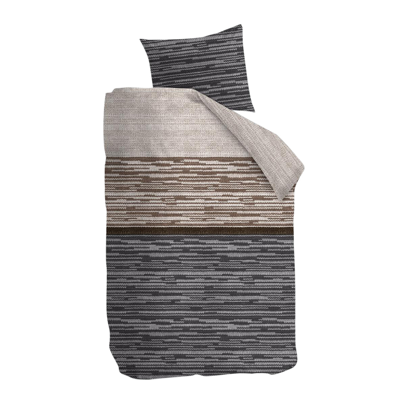 Beddinghouse Fardau Dekbedovertrek 140 x 220 cm - Grijs