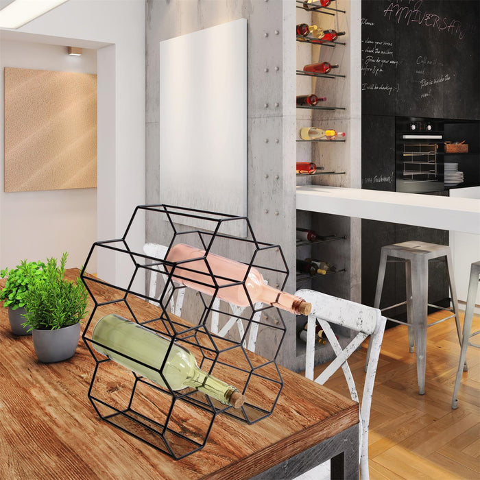 Wijnrek Hornet voor 9 flessen - Zwart