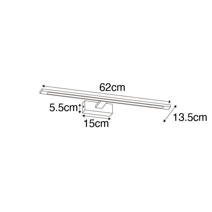 QAZQA Moderne wandlamp zwart 62 cm incl. LED IP44 - Jerre