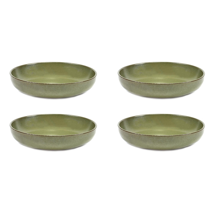 Serax Surface Diep Bord 4 st. - Ø 19 cm - Camogreen