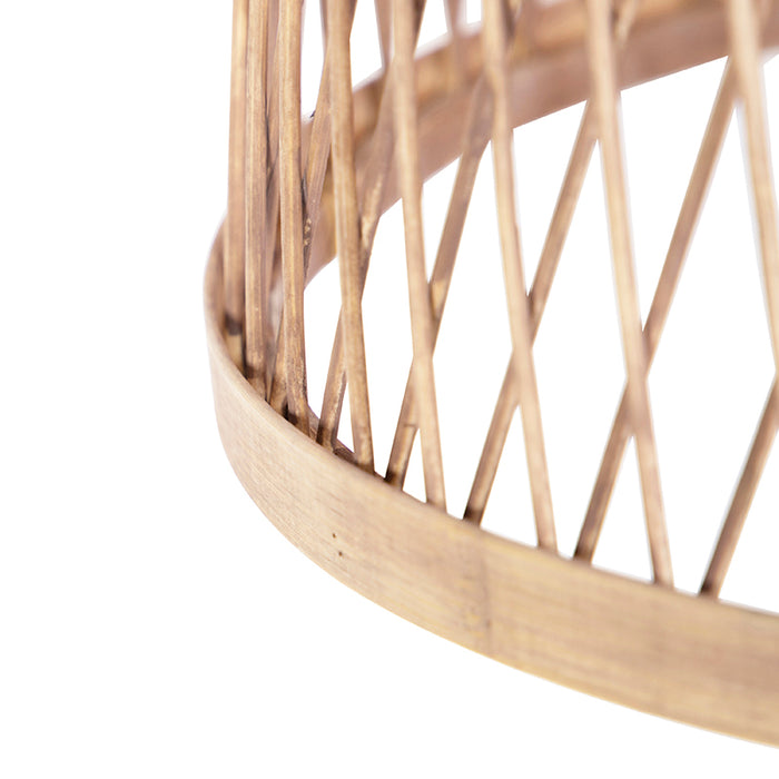 QAZQA Smart landelijke hanglamp rotan incl. Wifi G125 lichtbron -