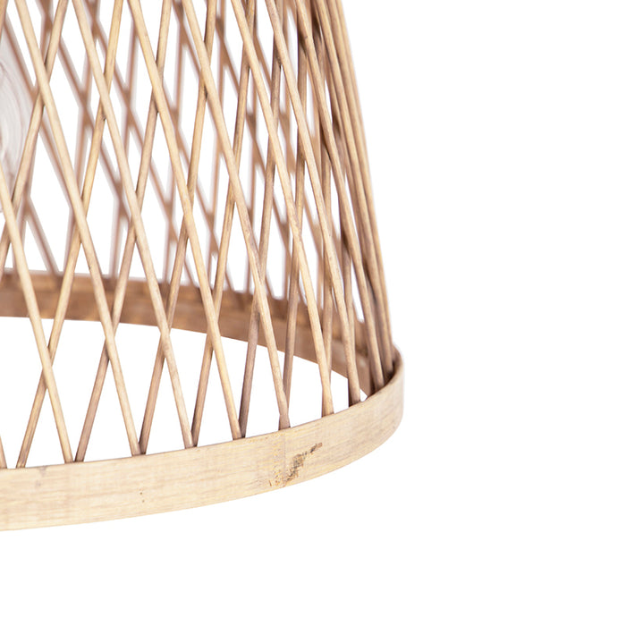 QAZQA Smart landelijke hanglamp rotan incl. Wifi G125 lichtbron -