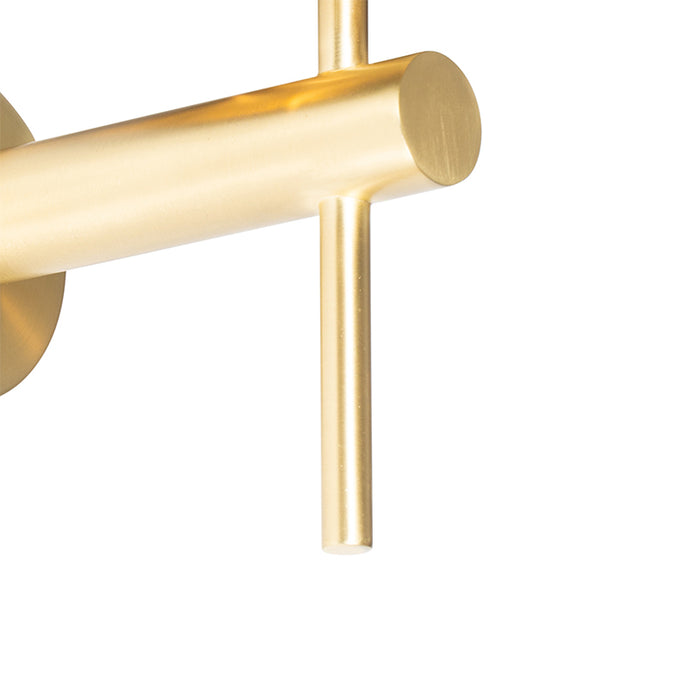 QAZQA Moderne wandlamp messing met zwart - Pluk