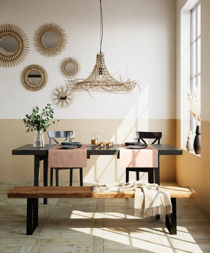 Mistral Home Tafelloper-45x145 cm-Duurzaam-Katoen linnen-Terracotta