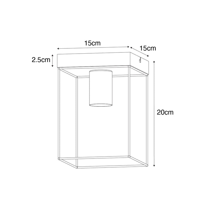 QAZQA Minimalistische plafondlamp zwart met goud - Kodi