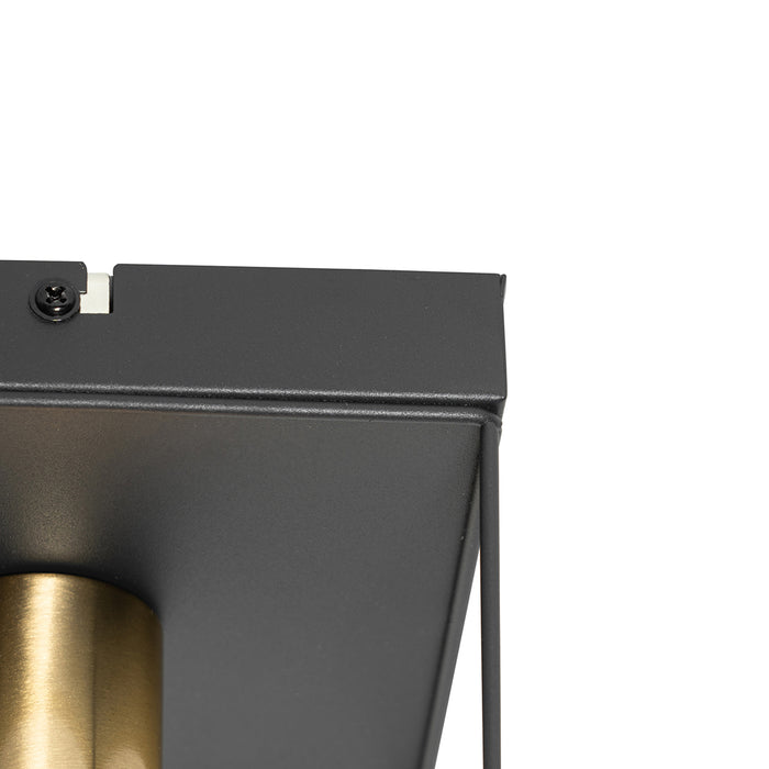 QAZQA Minimalistische plafondlamp zwart met goud - Kodi