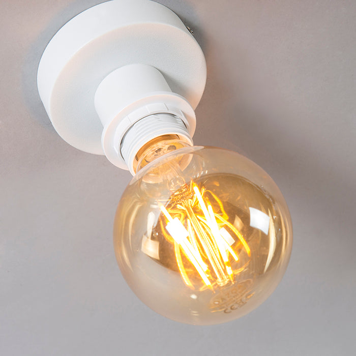 QAZQA Moderne plafondlamp wit zonder kap - Combi