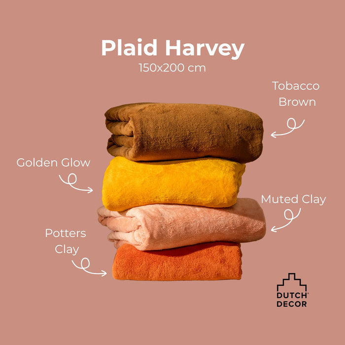 Dutch Decor plaid HARVEY - 150x200 cm Golden Glow