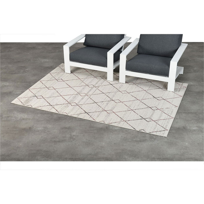 Garden Impressions Buitenkleed Diamonds ecru|roze 120x170 cm