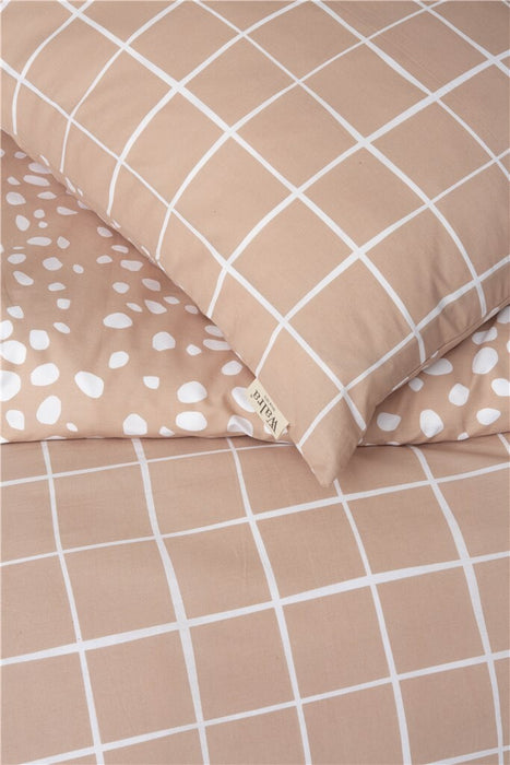 Walra - Dekbedovertrek Remade Dots & Squares - 240x220 - Terra