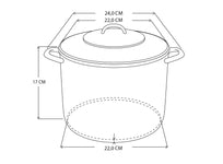 Lite-Body Soeppan|Stamppotpan -  Ø 22|6 l - Emaille -  Roze - Inductie
