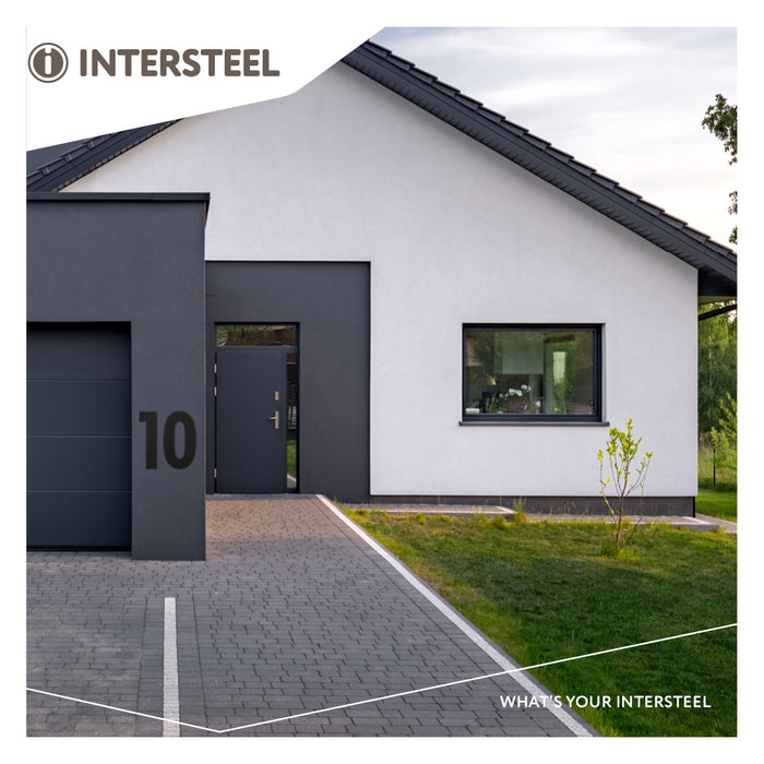 Intersteel Huisnummer 8 XL hoogte 30 cm rvs|mat zwart