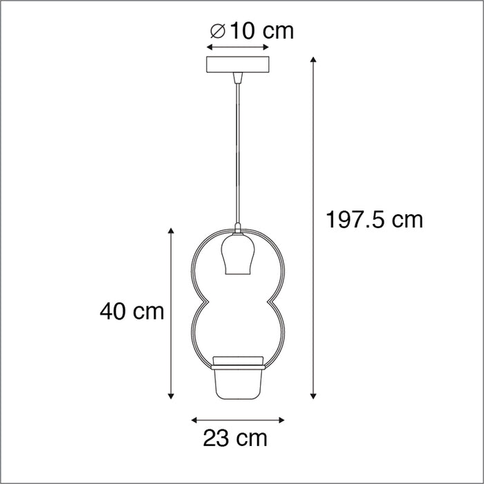 QAZQA Hanglamp fauna - Grijs - Landelijk - L 230mm