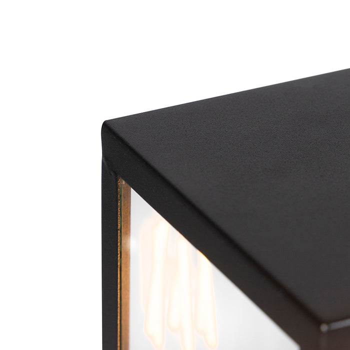 QAZQA Moderne buitenlamp zwart met glas 100,5 cm - Rotterdam