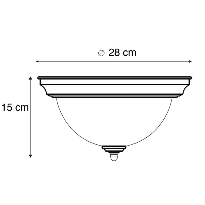 QAZQA Klassieke plafondlamp bruin opaal - Classico