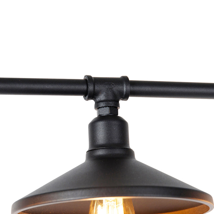 QAZQA Industriële hanglamp zwart 4-lichts - Laser