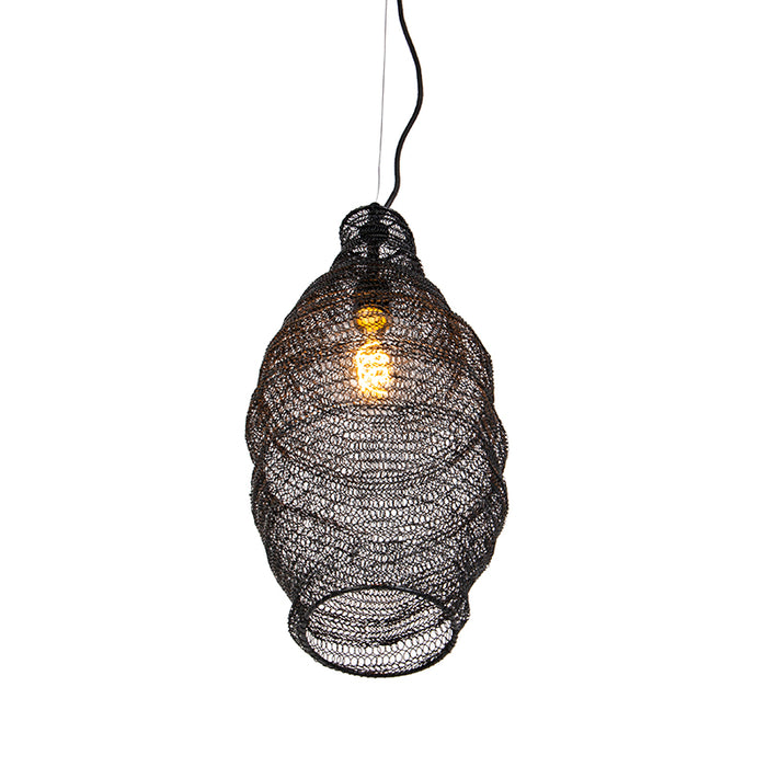 QAZQA Oosterse hanglamp zwart - Nidum Rombo