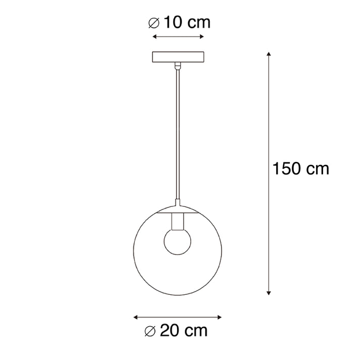 QAZQA Moderne hanglamp transparant 20 cm - Pallon