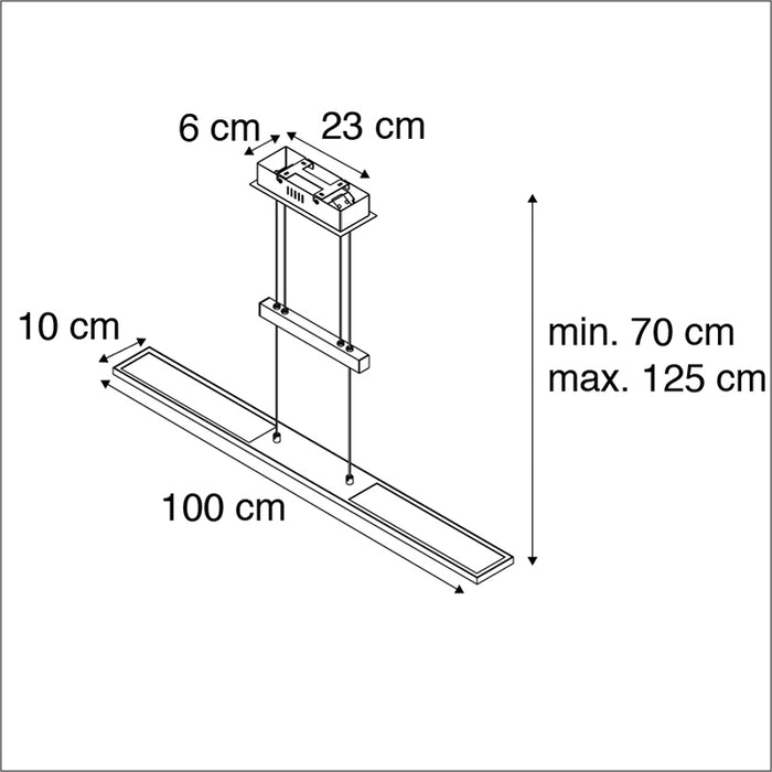 QAZQA LED Hanglamp Riley - Staal - Modern - L 1000mm