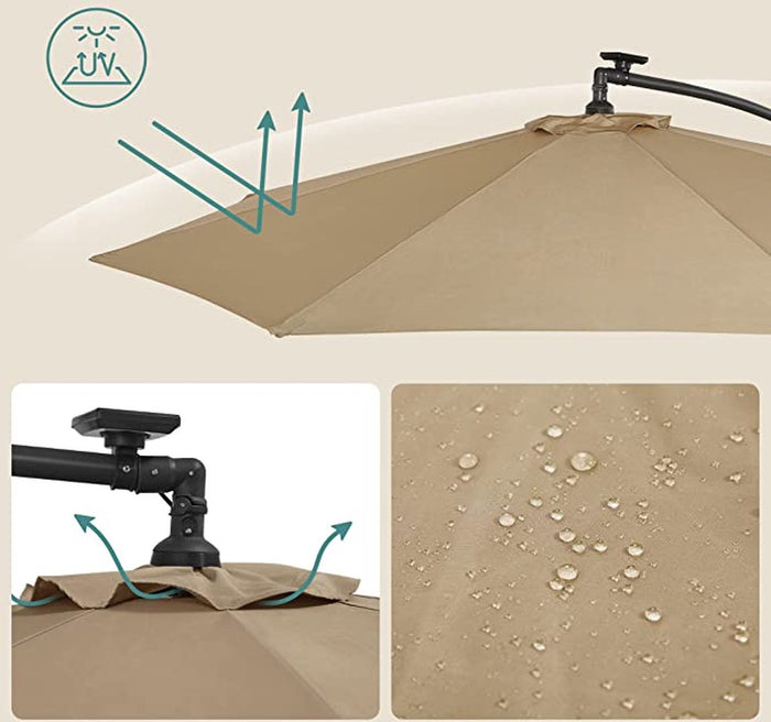 Homra LUX-XL-HOUT zweefparasol - Ø300 cm - Incl. beschermhoes