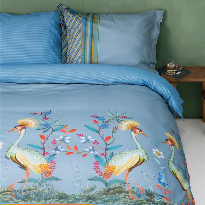 Pip Studio Flirting Birds Dekbedovertrek 240 x 200/220 cm - Blauw