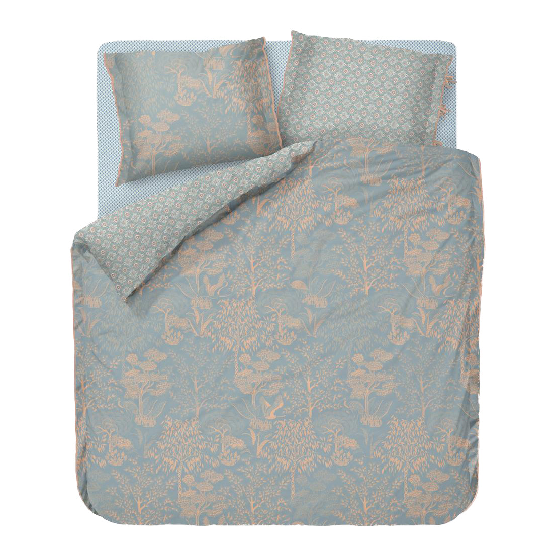 Pip Studio Origami Tree Dekbedovertrek 200 x 200/220 cm - Lichtblauw