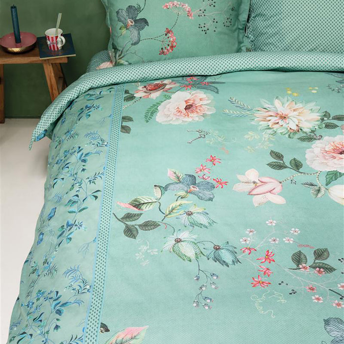 Pip Studio Tokyo Bouquet Dekbedovertrek 140 x 200/220 cm - Groen