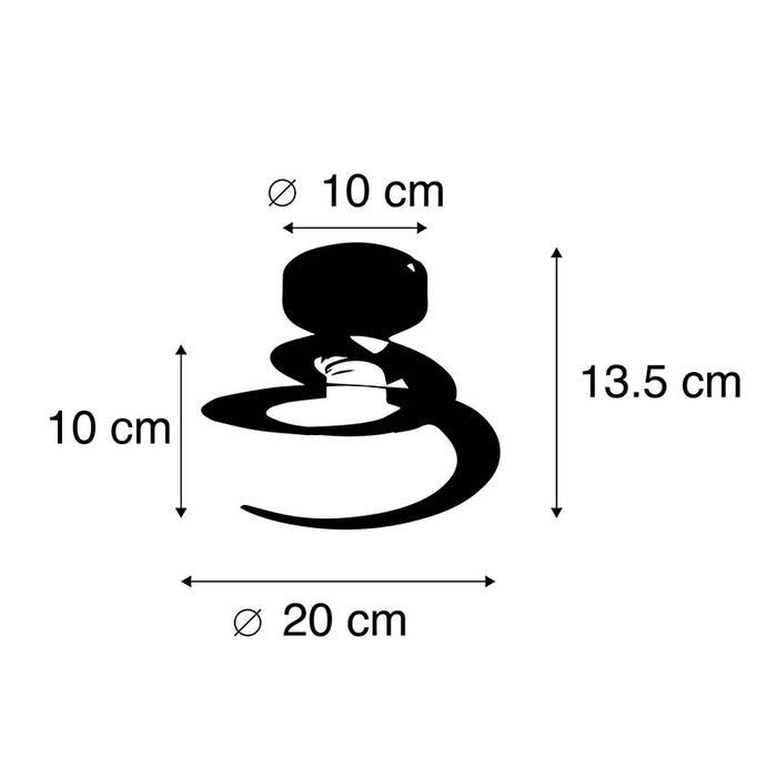 QAZQA Moderne plafondlamp met zwarte spiraal kap - Scroll