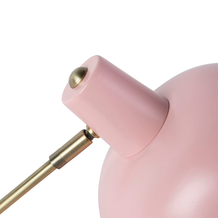 QAZQA Retro tafellamp roze met brons - Milou