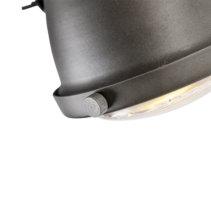 QAZQA Industriële smart spot grijs met hout incl. 2 WiFi GU10 - Emado