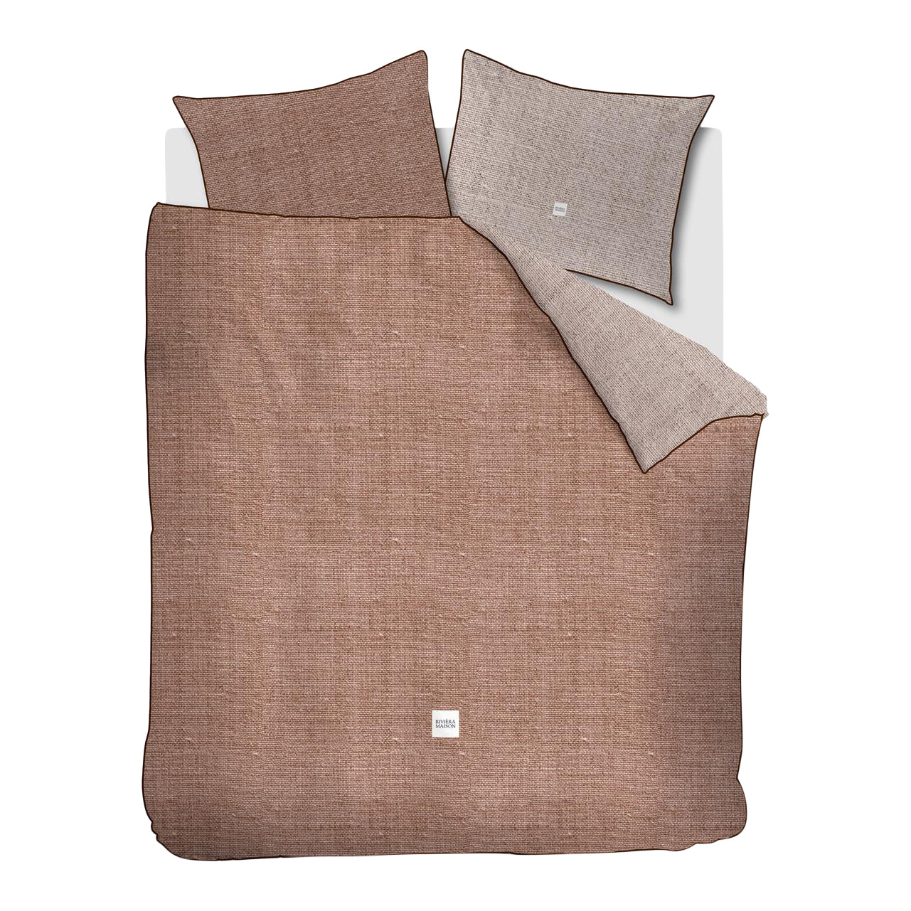 Rivièra Maison Coughton Court Dekbedovertrek 200 x 200/220 cm - Terra