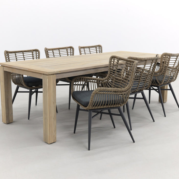 VDG Jasmine natural|Rome grey 240 cm. tuinset - 7-delig