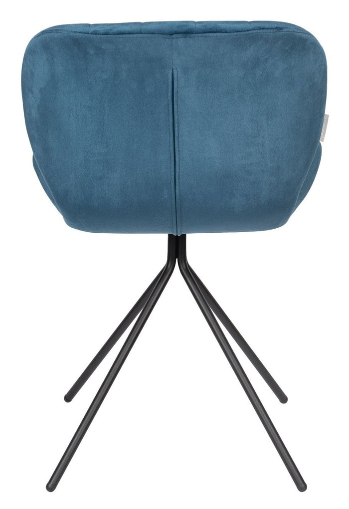 Zuiver OMG Velvet Stoel - Limited Edition - Set Van 4 - Blauw