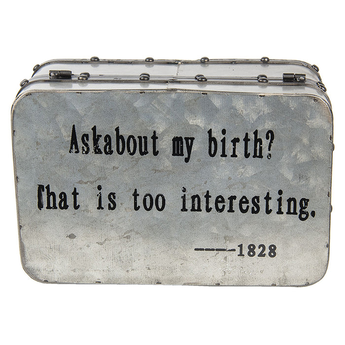 Clayre & Eef Decoratie Koffer 29*20*13 cm Grijs Ijzer Rechthoek