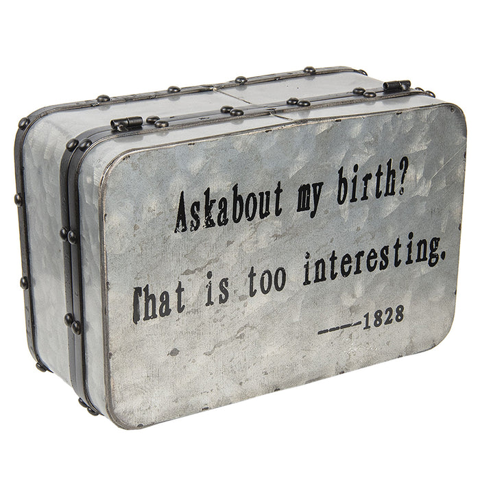 Clayre & Eef Decoratie Koffer 29*20*13 cm Grijs Ijzer Rechthoek